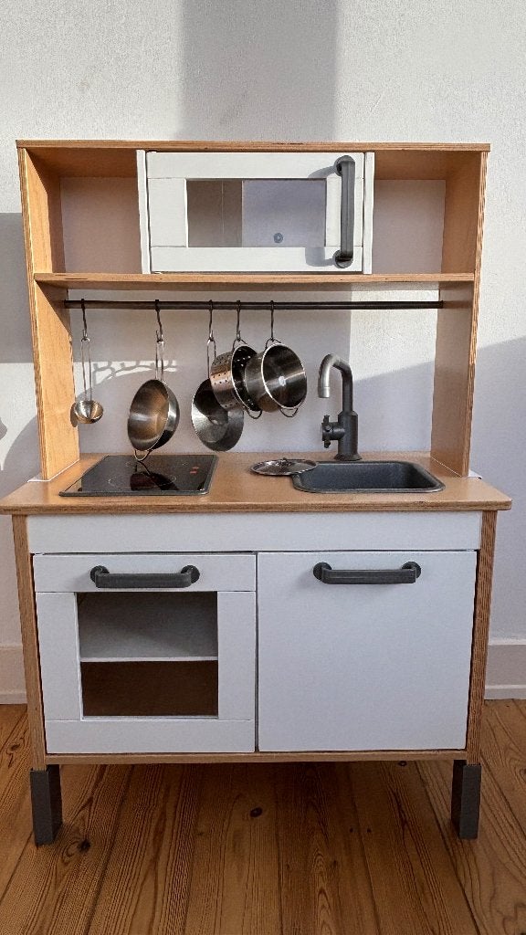Cuisine IKEA DUKTIG + set casseroles inox, Enlèvement, Utilisé, Bois, Jouer à la cuisine