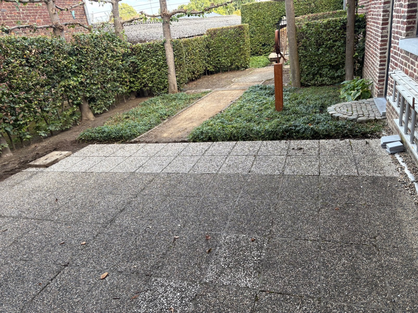 GRATIS: terrastegels 28m2, Tuin en Terras, Ophalen, Gebruikt