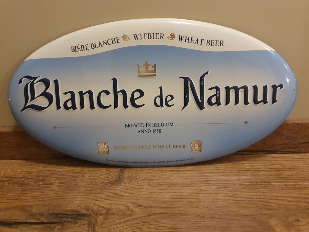 Metaal Reclamebord - Blanche De Namur Witbier -, Ophalen of Verzenden, Gebruikt, Reclamebord