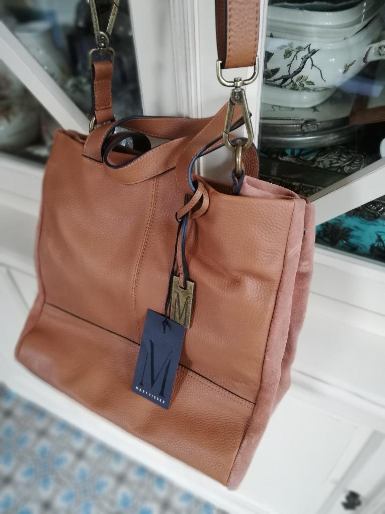 Nieuwe cognac leren shopper Mart Visser, Handtassen en Accessoires, Tassen | Damestassen, Ophalen of Verzenden, Nieuw, Bruin, Overige typen