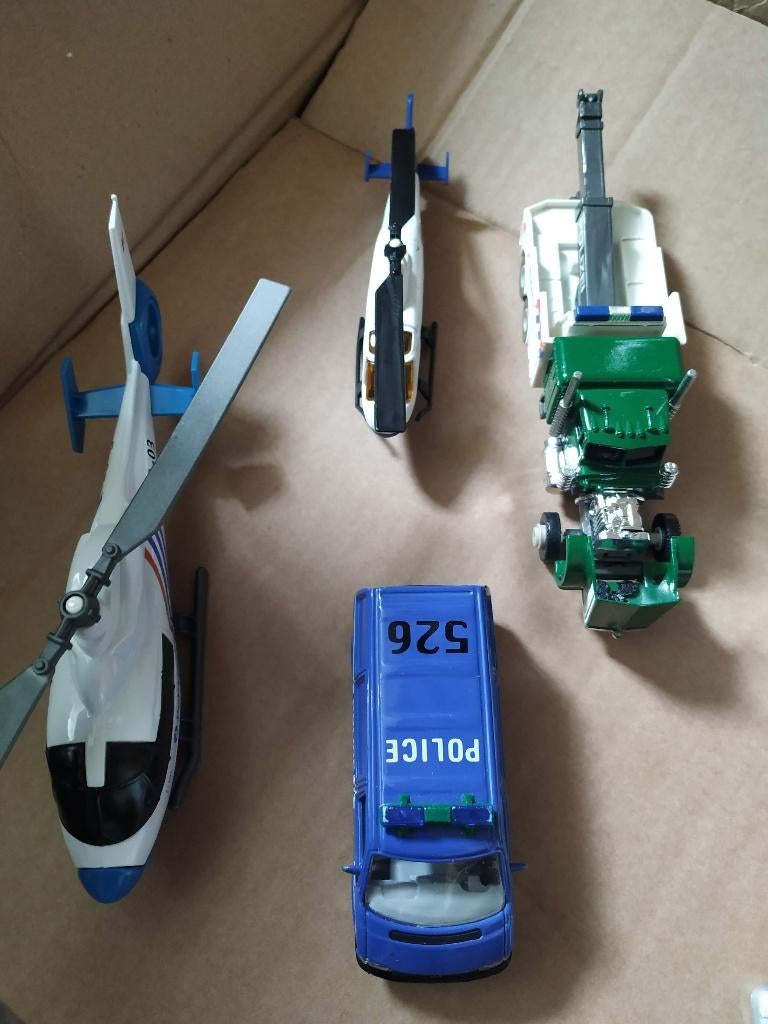 politie set voertuigen, helikopter, zo goed als nieuw, Kinderen en Baby's, Speelgoed |Speelgoedvoertuigen, Ophalen of Verzenden