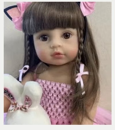 Realistische peuter pop levensecht Bebe pink (55cm), Ophalen of Verzenden, Nieuw, Pop