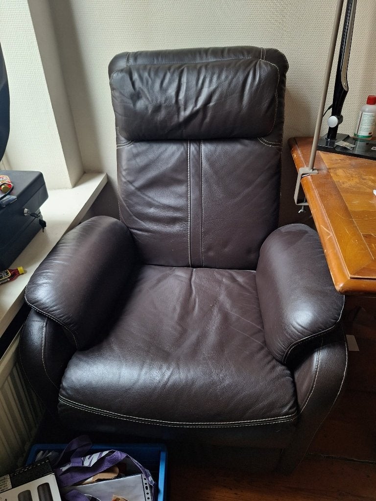 Relax stoel manueel GRATIS, Ophalen, Kunststof, Gebruikt, Bruin
