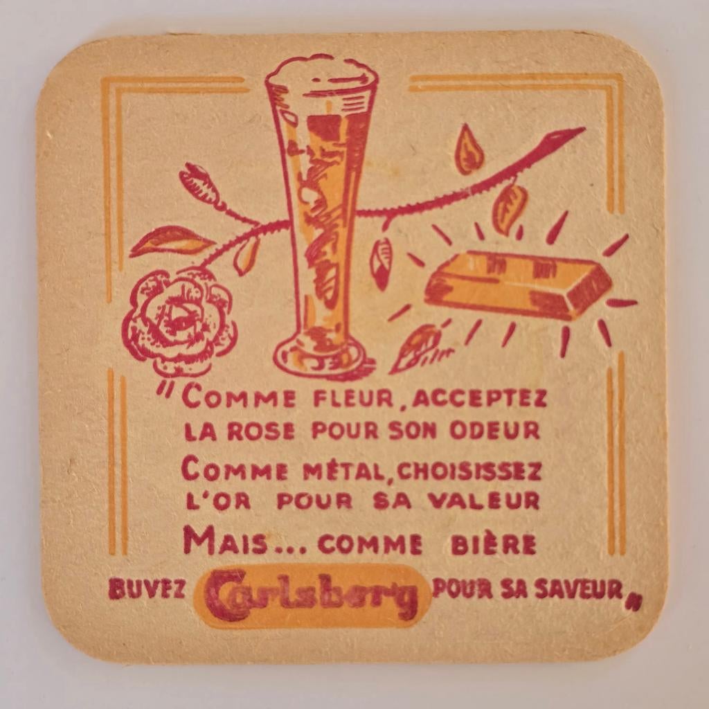 Carlsberg sous-bock bierviltje bierdeckel coaster 2, Collections, Marques de bière, Utilisé, Sous-bock, Envoi