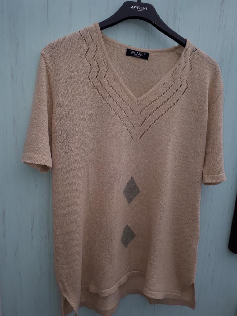 Pull beige pour femme d'une aisselle à l'autre 55 cm, Enlèvement, Beige