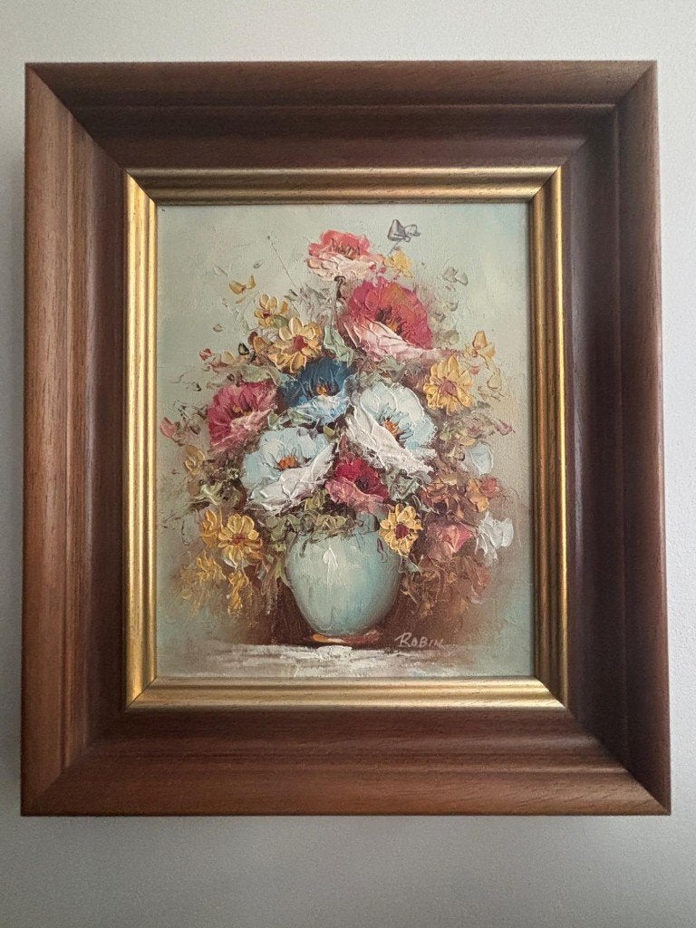 Stilleven met bloemen – 57/25104 - 20 x 25, Antiek en Kunst, Doek, Impressionistisch, Olieverf, Ingelijst