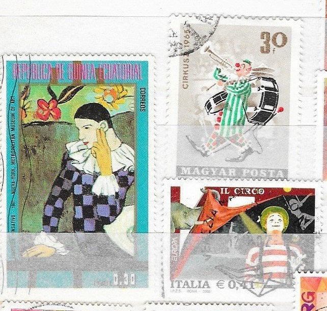 Timbres Cirque divers c 3t, Envoi, Affranchi
