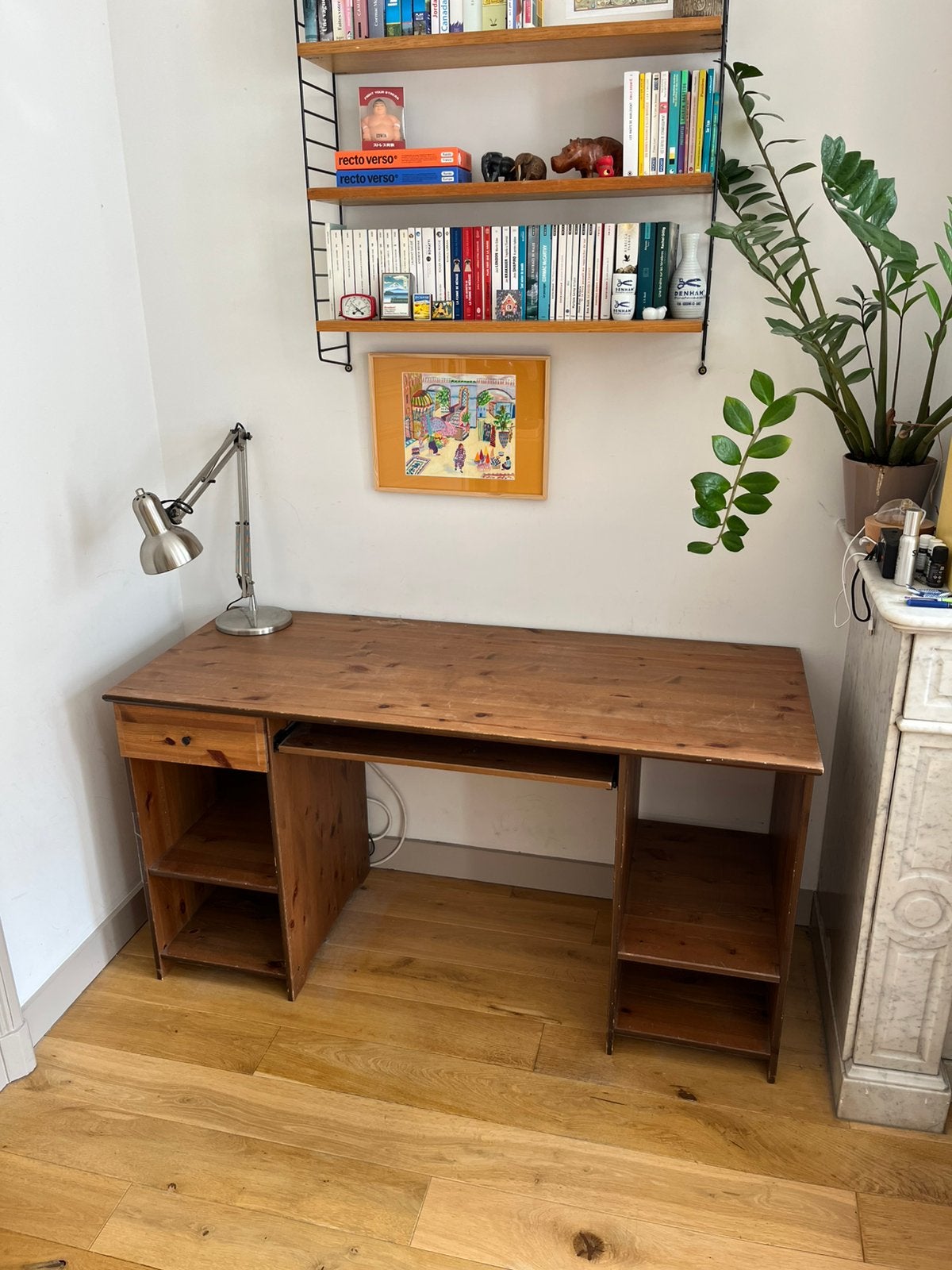 Bureau bois vintage, Ophalen, Gebruikt, Hout, Bruin