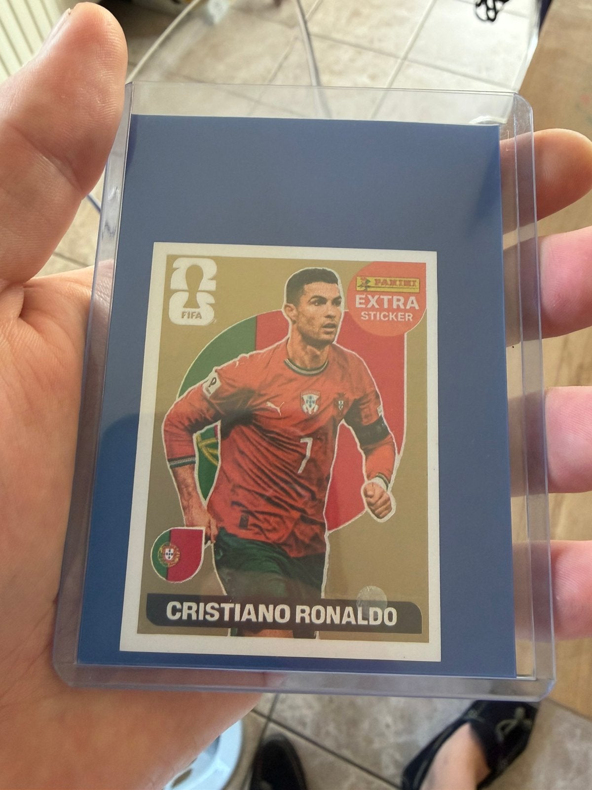 Panini Wk 2026 C. Ronaldo Gold extra Mint, Ophalen of Verzenden, Zo goed als nieuw