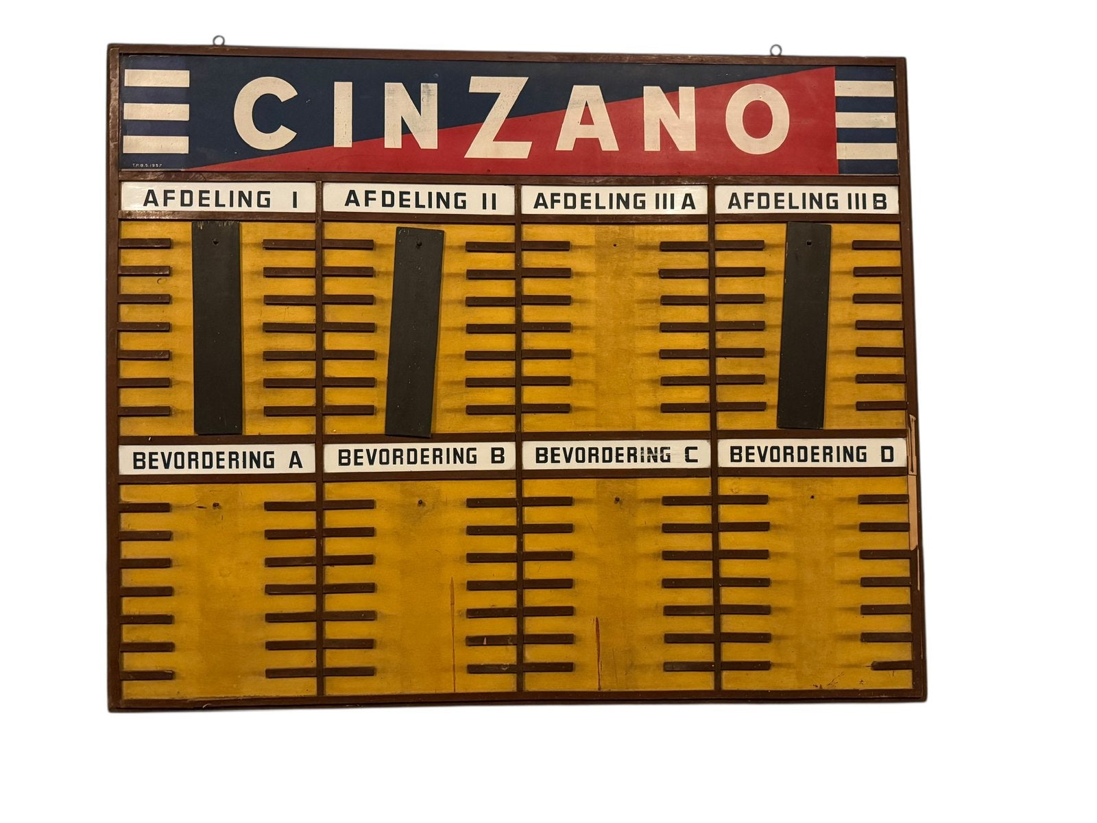 Groot 1950s houten “ Cinzano “ reclamebord, Verzamelen, Ophalen, Gebruikt, Reclamebord