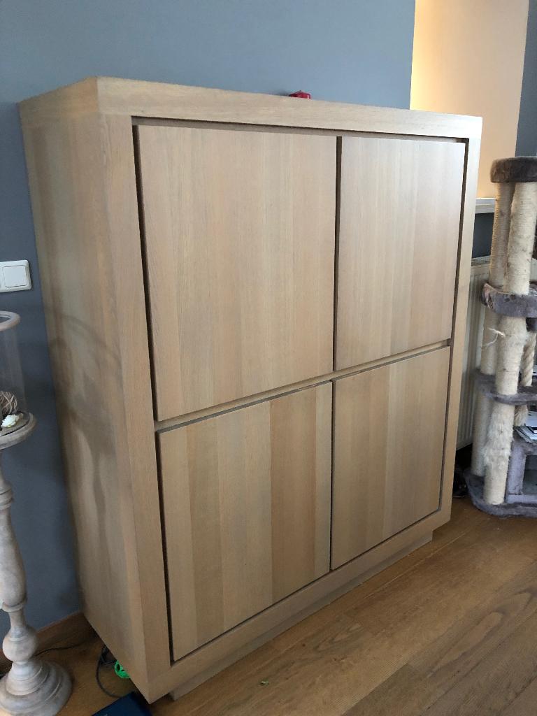Barkast, Avec porte(s), 100 à 150 cm, Utilisé, Chêne
