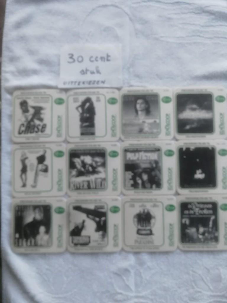 Reeks bierviltjes Romy Pils Première films genummerd 25-36, Verzamelen, Ophalen of Verzenden, Viltje(s)