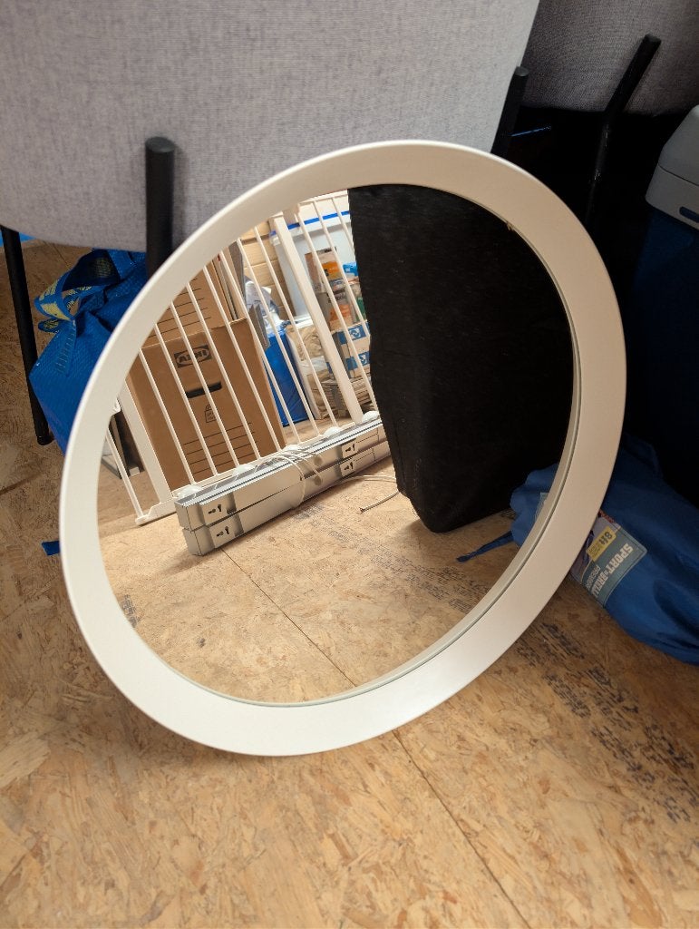 IKEA langesund ronde spiegel (50 cm), Maison & Meubles, Moins de 100 cm, Rond, Comme neuf, Enlèvement