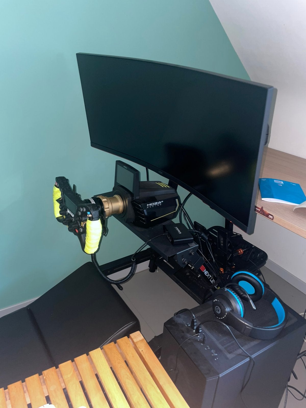 Moza compleet high end sim racing cockpit, Ophalen, 1 speler, Zo goed als nieuw, Vanaf 12 jaar