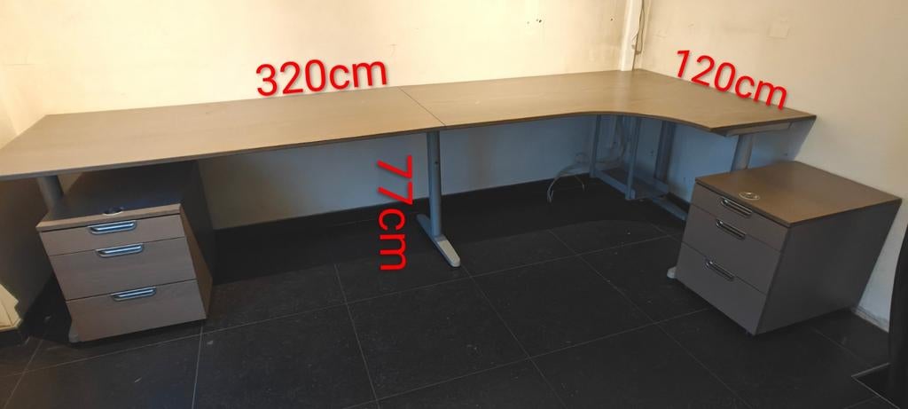 Hoekbureau + 2 ladeblokken, Huis en Inrichting, Ophalen, IKEA, Hoekbureau