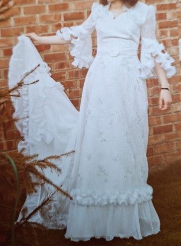 vintage trouwkleed maat 36, Trouwjurk, Wit, Zo goed als nieuw, Ophalen