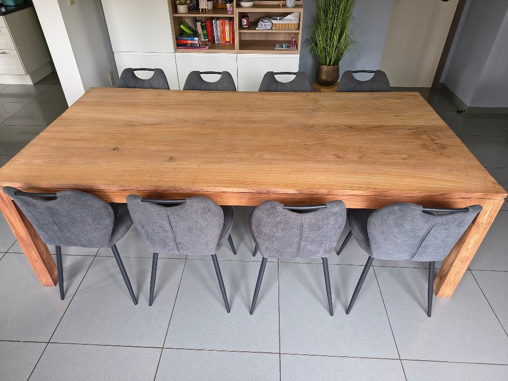 Belle table en bois de teck massif 120x240 *Parfait état*, Maison & Meubles, Tables | Tables à manger, Teck, Comme neuf, 100 à 150 cm