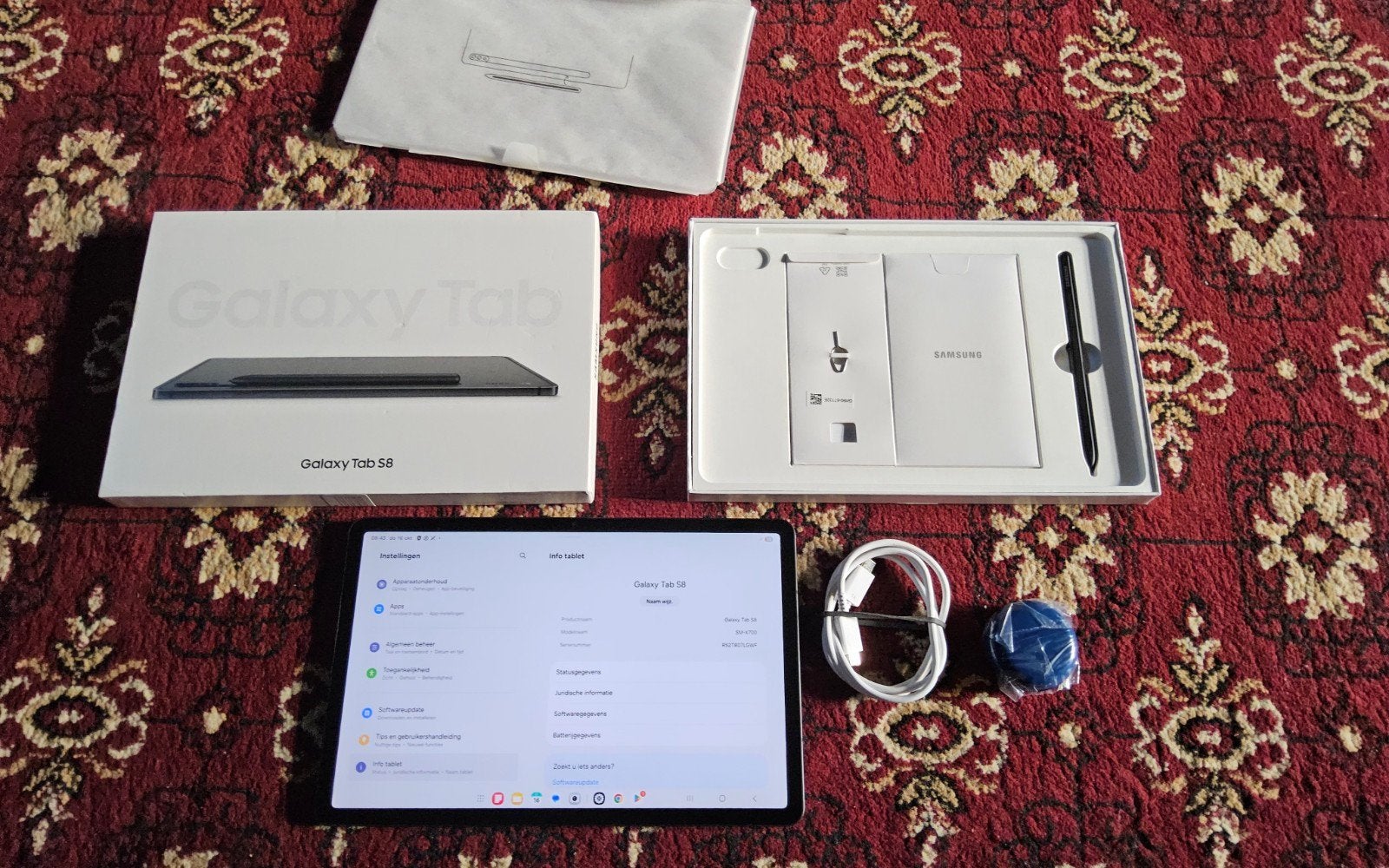 Samsung Galaxy Tab S8 presque neuf, 256 Go et accessoires..., Enlèvement ou Envoi, 11 pouces, Mémoire extensible