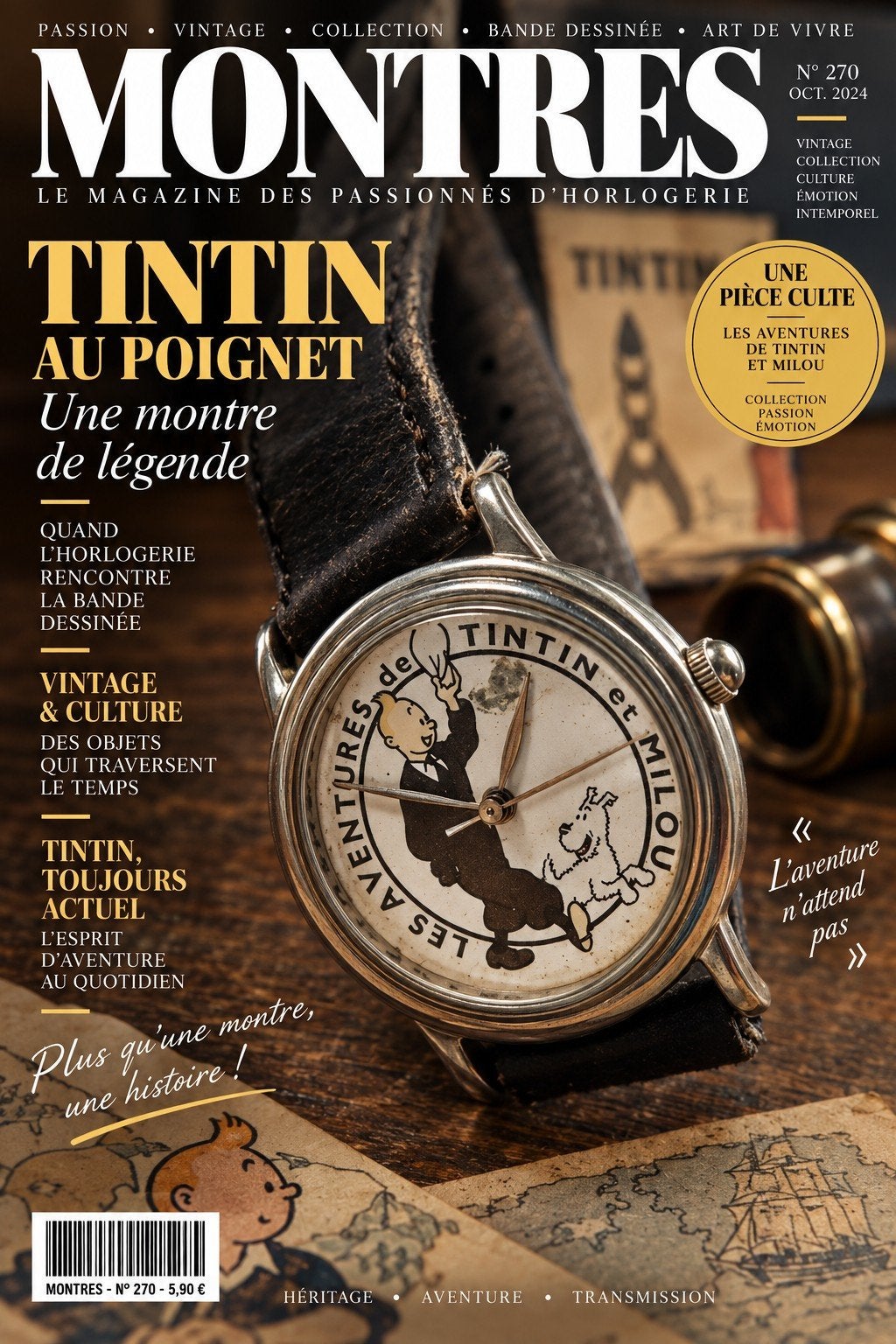 Montre Tintin Citime 1994 – Tintin et Milou, Enlèvement ou Envoi