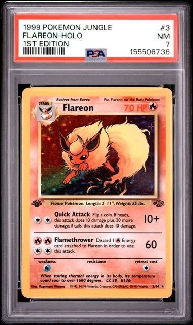3/64 flareon 1st psa 7, Ophalen of Verzenden