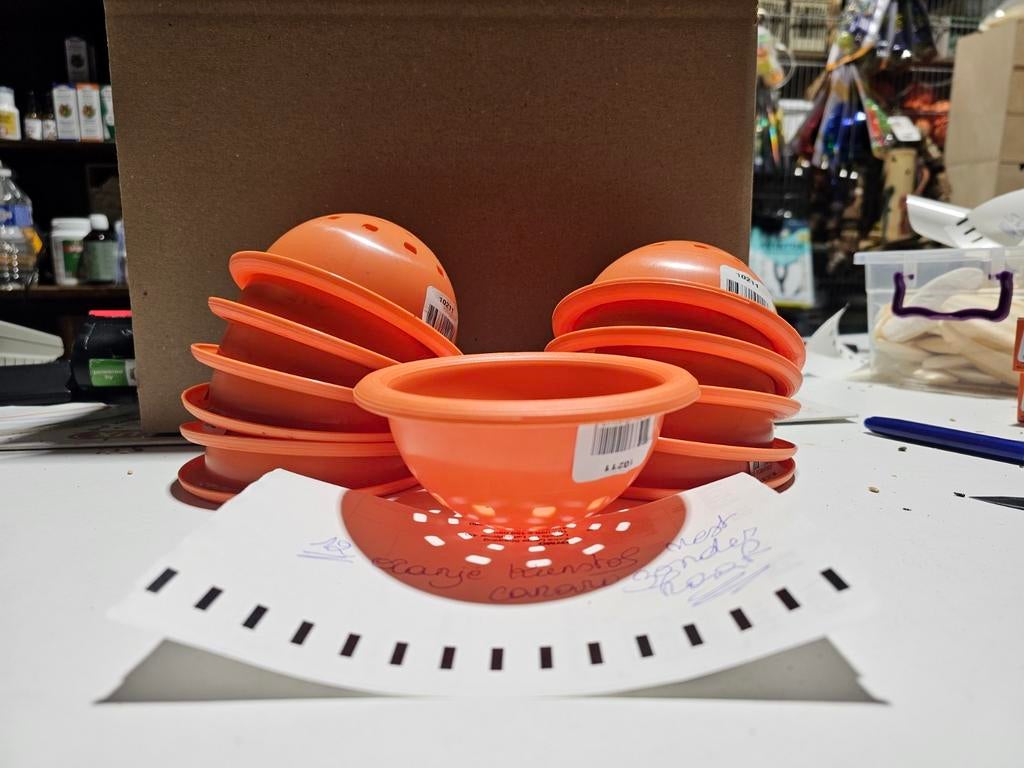 Nest kunststof kanarie oranje Ø10cm, Ophalen