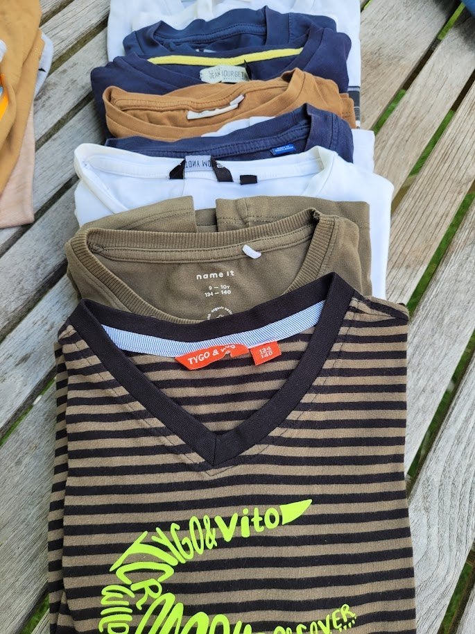 lot de 8 tee-shirts (140), Enlèvement ou Envoi, Comme neuf, Garçon, Chemise ou À manches longues