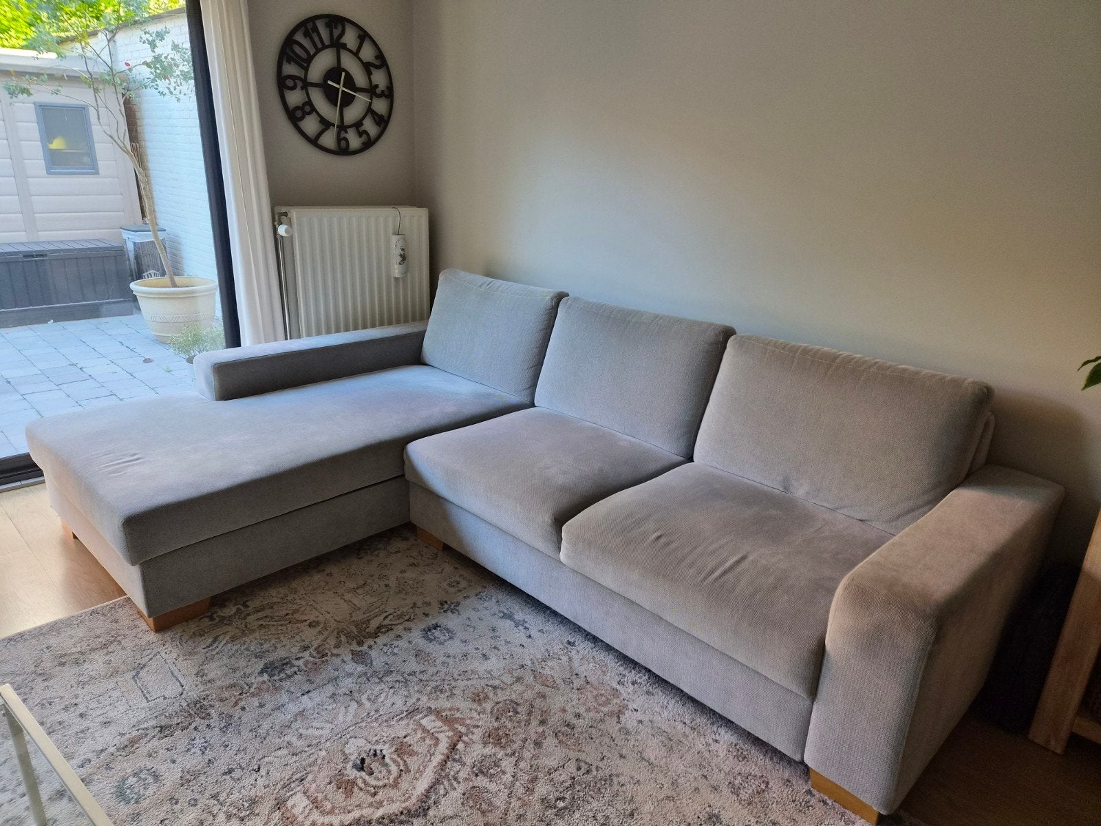 3 zitbank Ikea met chaise longue, Ophalen, Gebruikt, Stof