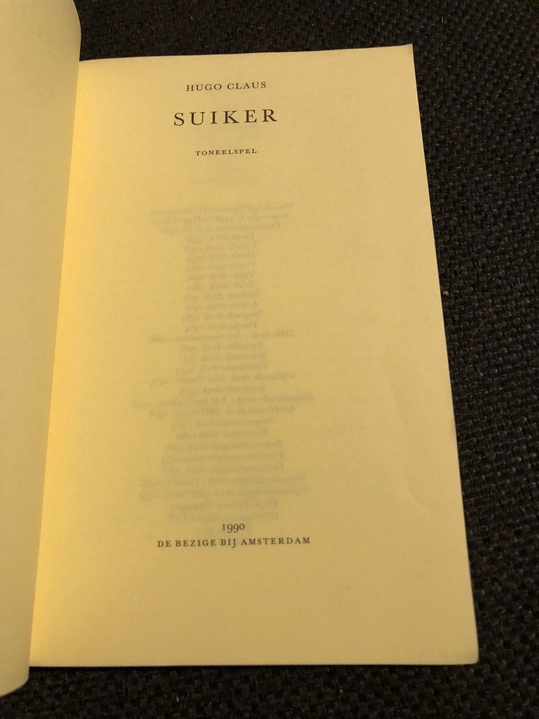 Suiker - Hugo Claus *De Bezige Bij*, Boeken, Ophalen of Verzenden, Gelezen, Toneel, Hugo Claus
