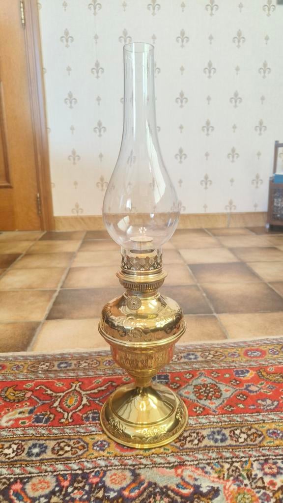 Lampe à huile 50cm - laiton cuivré, Enlèvement