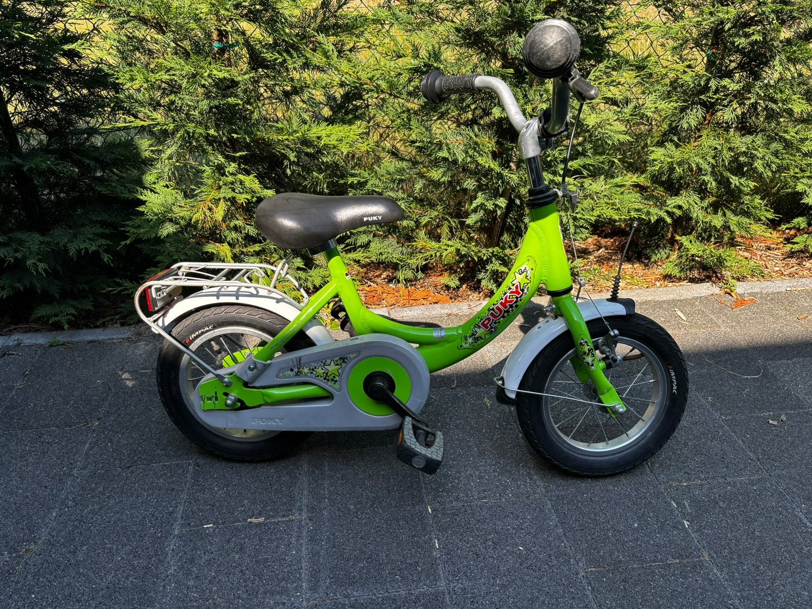 Kinderfiets puky groen 12 inch met zijwielen, Ophalen, Gebruikt, Zijwieltjes