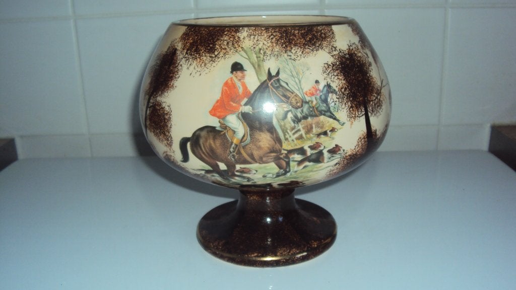 oude pot met motief jacht, Antiek en Kunst, Ophalen of Verzenden
