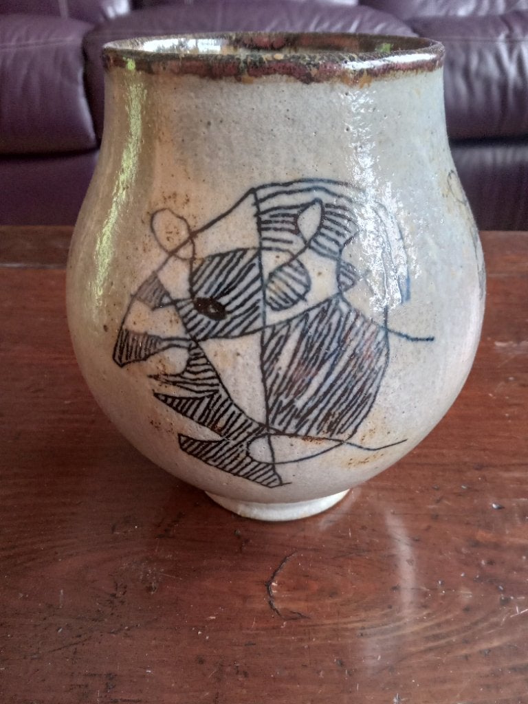 Keramische vaas gesigneerd Yoland Cazenove., Antiek en Kunst, Ophalen