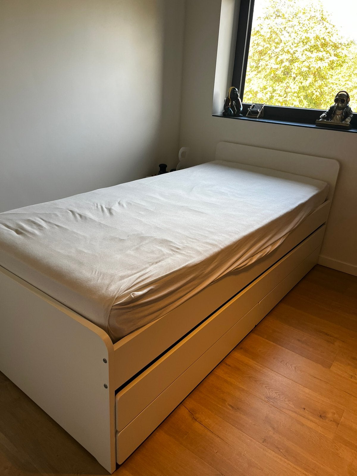 1-persoonsbed met extra bed en laden, Huis en Inrichting, Ophalen, Gebruikt, 90 cm, Eenpersoons