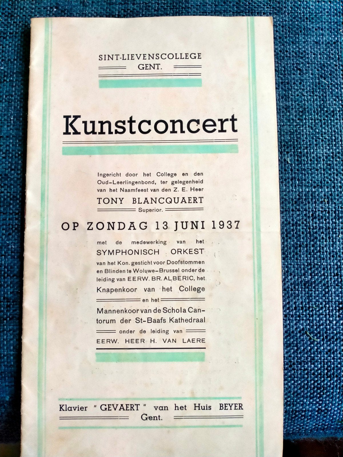 Programma concert Gent, Ophalen of Verzenden