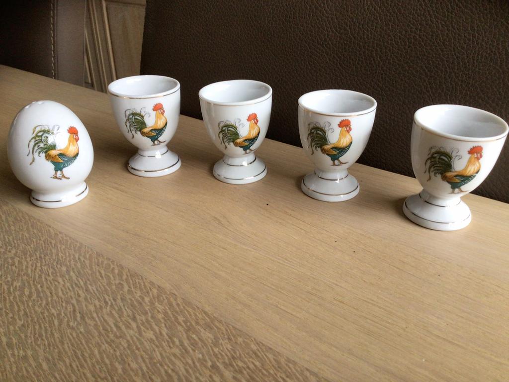 Vintage eierdopjes en zoutvat, Ophalen of Verzenden