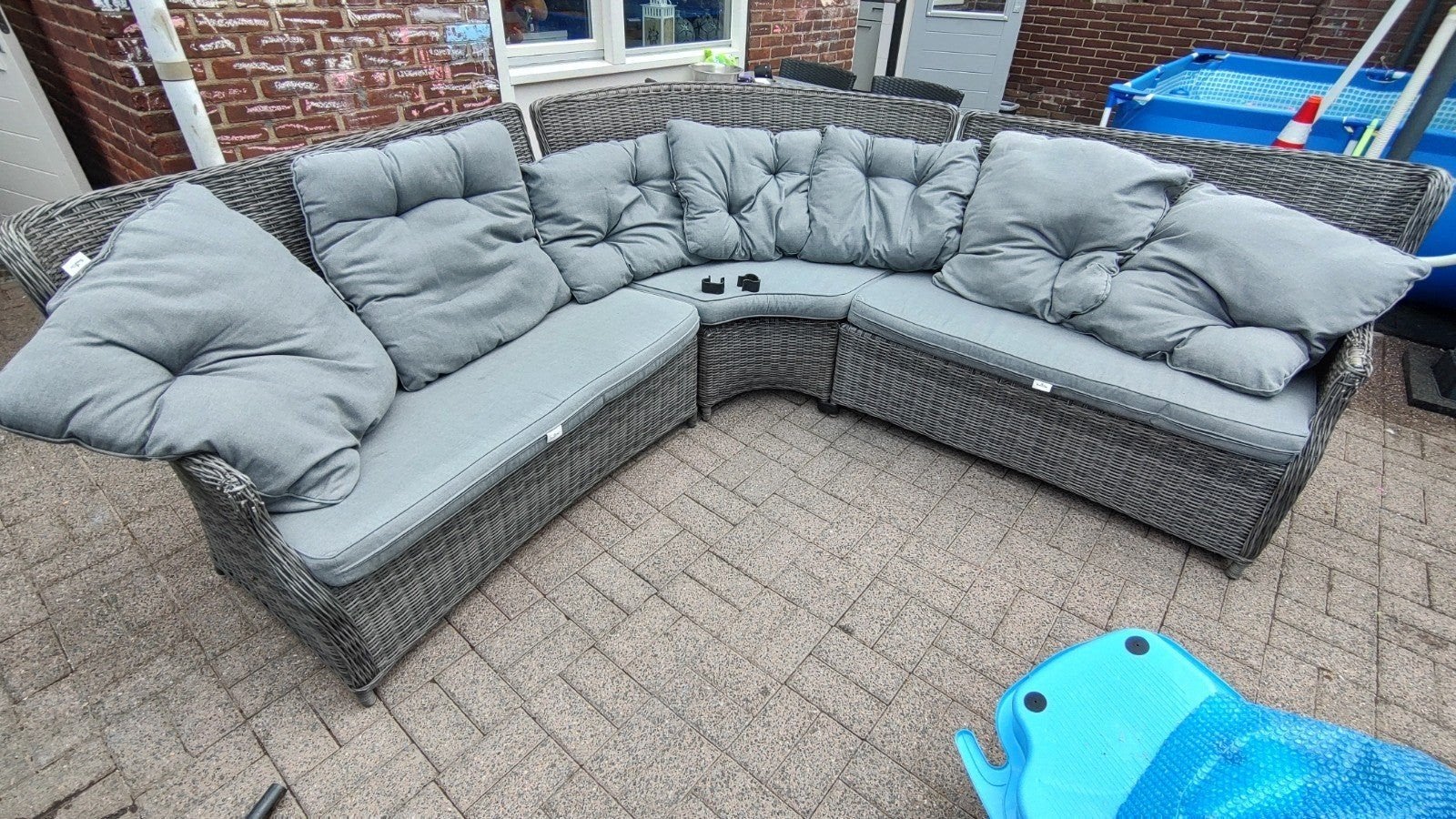 te koop loungeset, Rotin, 8 places, Enlèvement, Utilisé