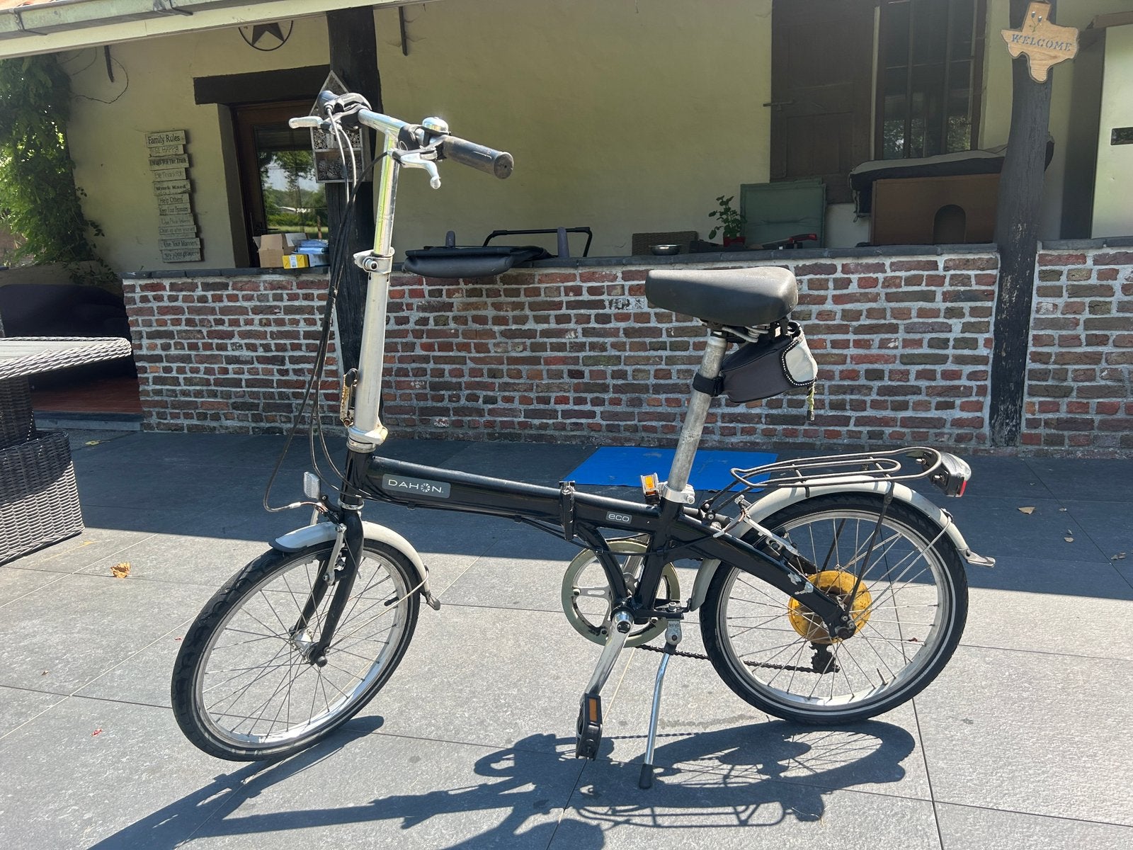 Zwarte dahon eco vouwfiets, Fietsen en Brommers, Fietsen | Vouwfietsen, Ophalen, Gebruikt, Velgrem, Versnellingen