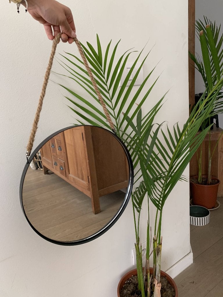 Petit miroir rond, Maison & Meubles, Moins de 100 cm, Rond, Comme neuf, Enlèvement