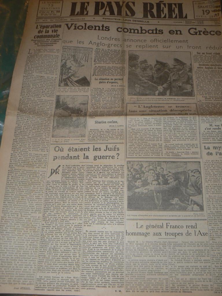 Krant LE PAYS REEL, Verzenden, Overige soorten, Boek of Tijdschrift
