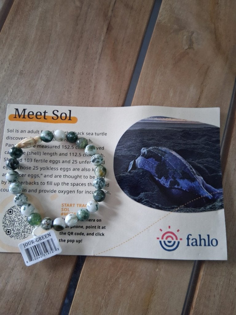 Nieuwe Fahlo Tracking Armband Zeeschildpad (Seagrass Green), Bijoux, Sacs & Beauté, Bracelets, Neuf, Fahlo, Enlèvement ou Envoi