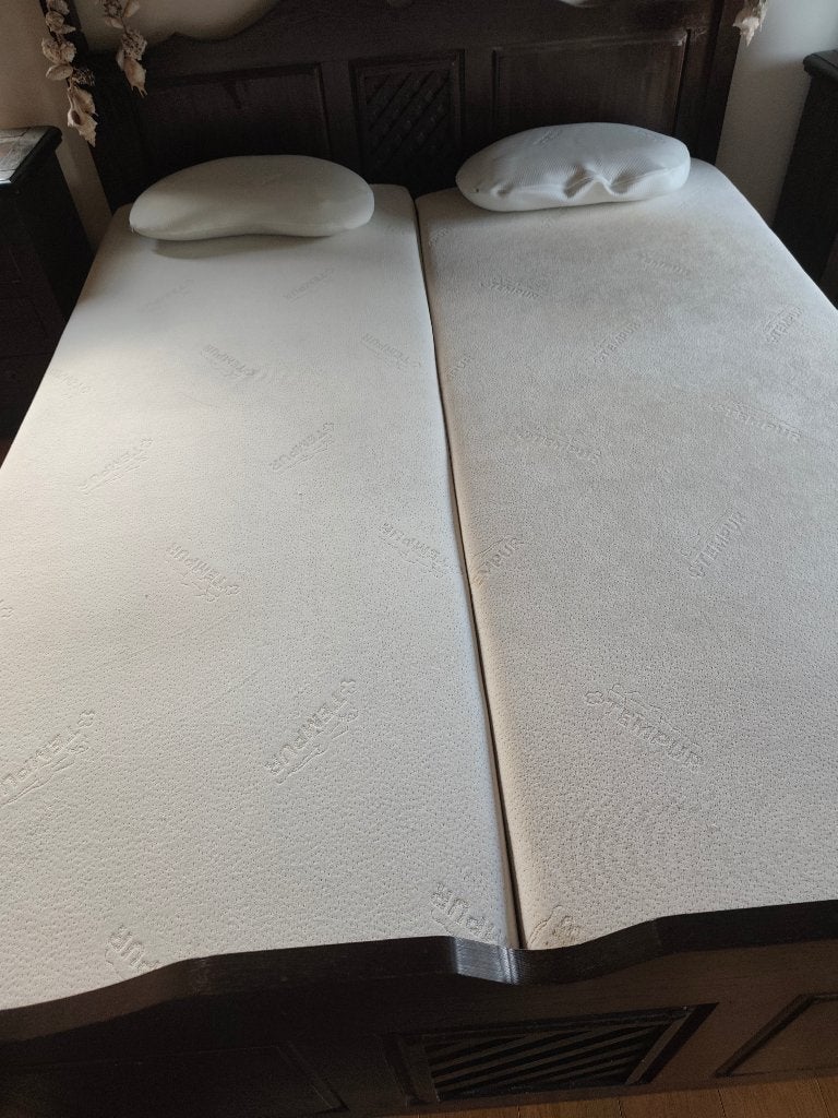2 matelas Tempur avec oreillers, Matelas, Une personne, Utilisé, 200 cm