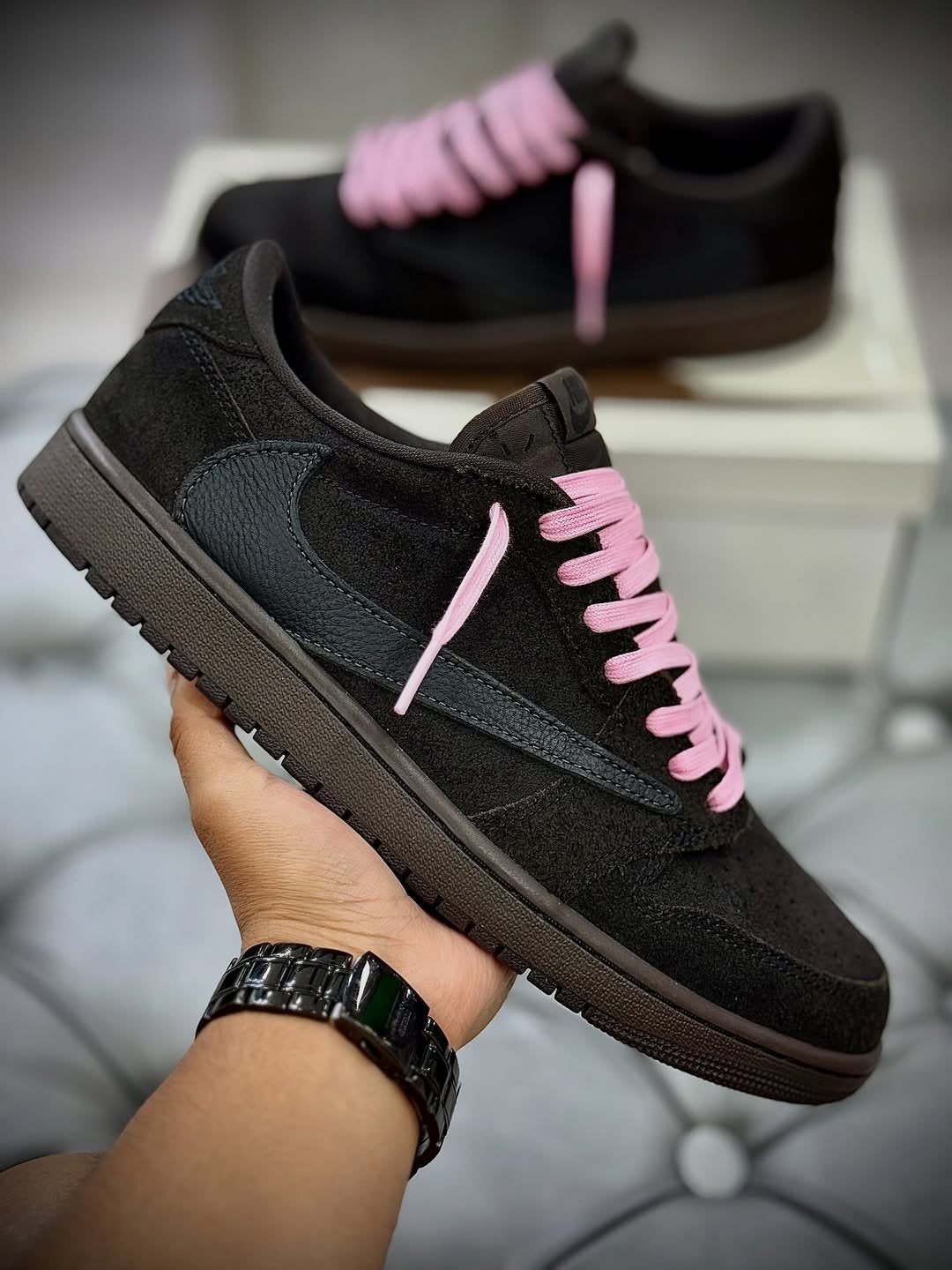 Nike Air Jordan 1 Low Travis Scott Velvet Brown, Enlèvement ou Envoi, Comme neuf, Baskets