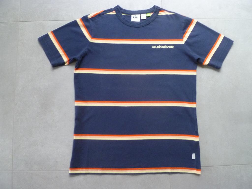 T-shirt Quiksilver - donkerblauw met strepen - 176, Garçon, Quiksilver, Enlèvement ou Envoi, Chemise ou À manches longues