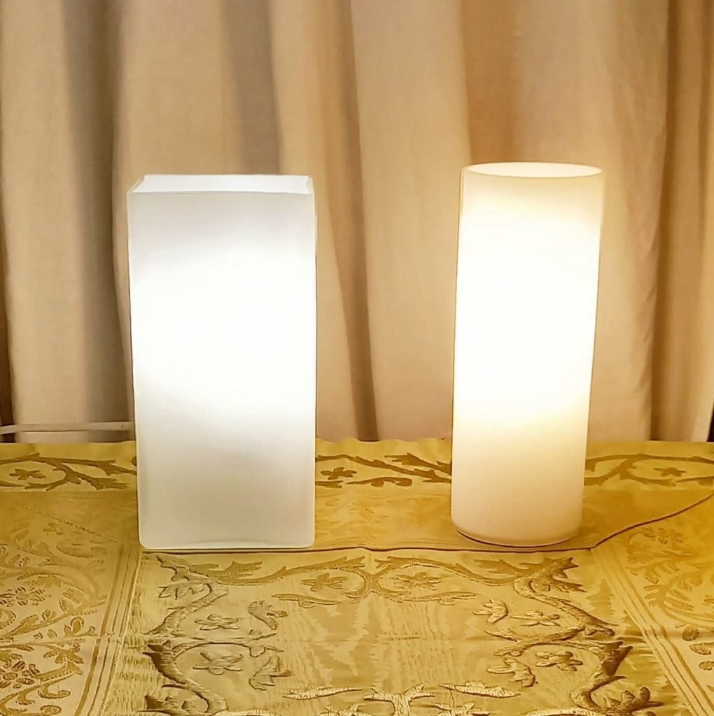 LAMPES EN VERRE OPALE "PAULMANN", Lampe d'ambiance, Blanc, Comme neuf, Verre