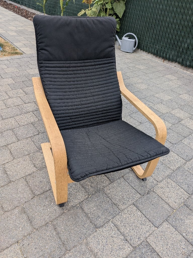 POÄNG Fauteuil IKEA, berkenfineer/Knisa zwart, Maison & Meubles, Fauteuils, Enlèvement, Utilisé