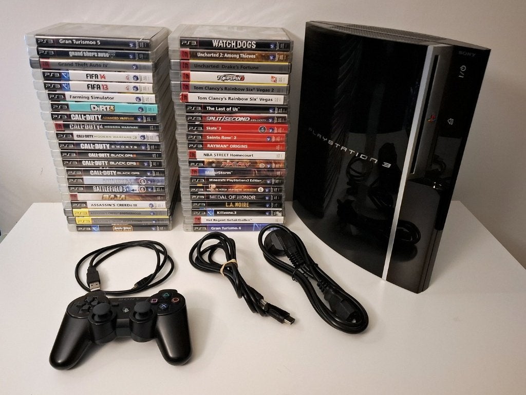 PlayStation 3 500GB (Phat); 42 games & originele controller, Games en Spelcomputers, Gebruikt, Phat, Info@retrogamed.be, RetroGamed