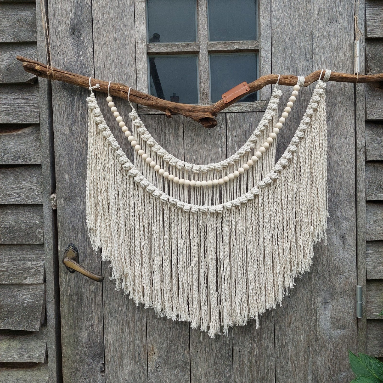 Macrame "La Bohème", Beige, Boho, Ophalen of Verzenden, Natuurlijk materiaal