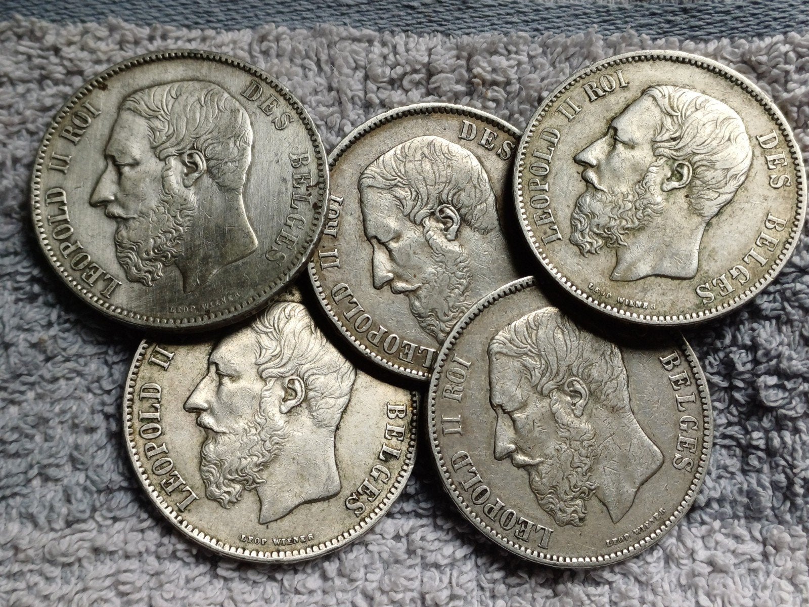 België 5 frank leopold II, Postzegels en Munten, Zilver, Ophalen of Verzenden, Losse munt, Zilver