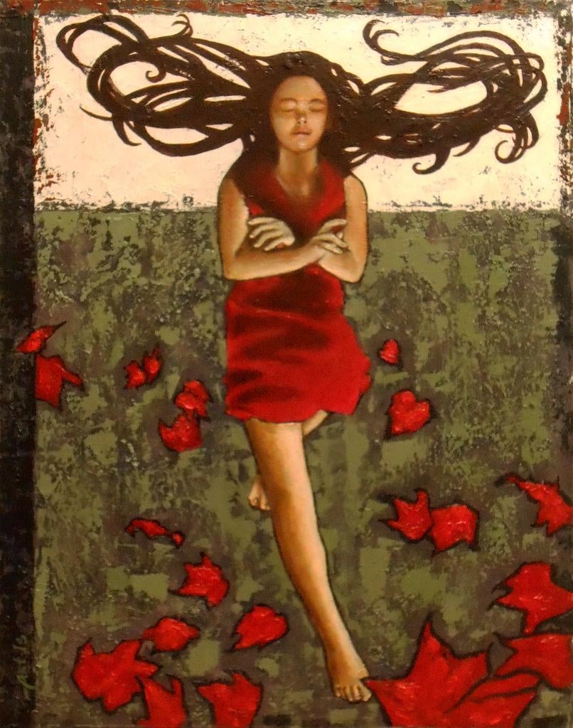 « Décollez plus haut. Hover » Peinture surréaliste, Antiquités & Art, Envoi