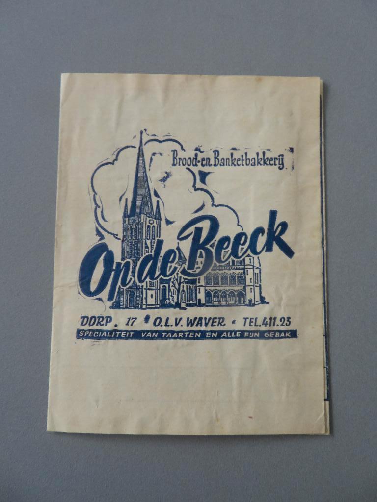 spaarkaart 1950,s Op de Beeck Bakker OLV Waver, Ophalen of Verzenden, Zo goed als nieuw, Overige typen
